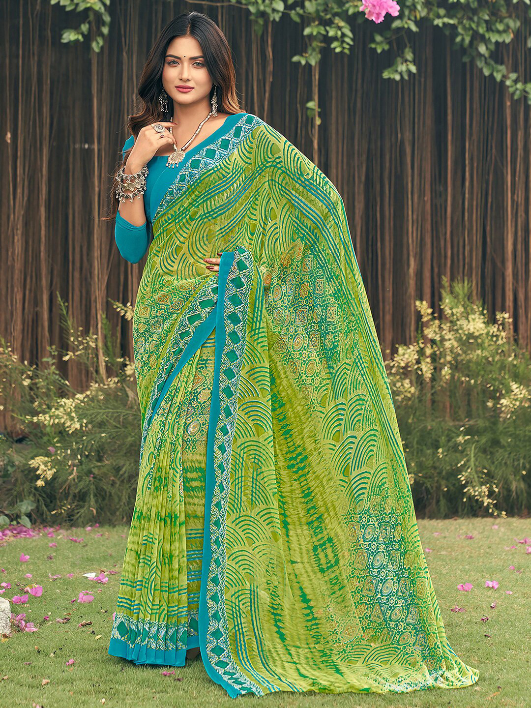 Kasak Ethnic Motif Printed Pure Georgette Saree