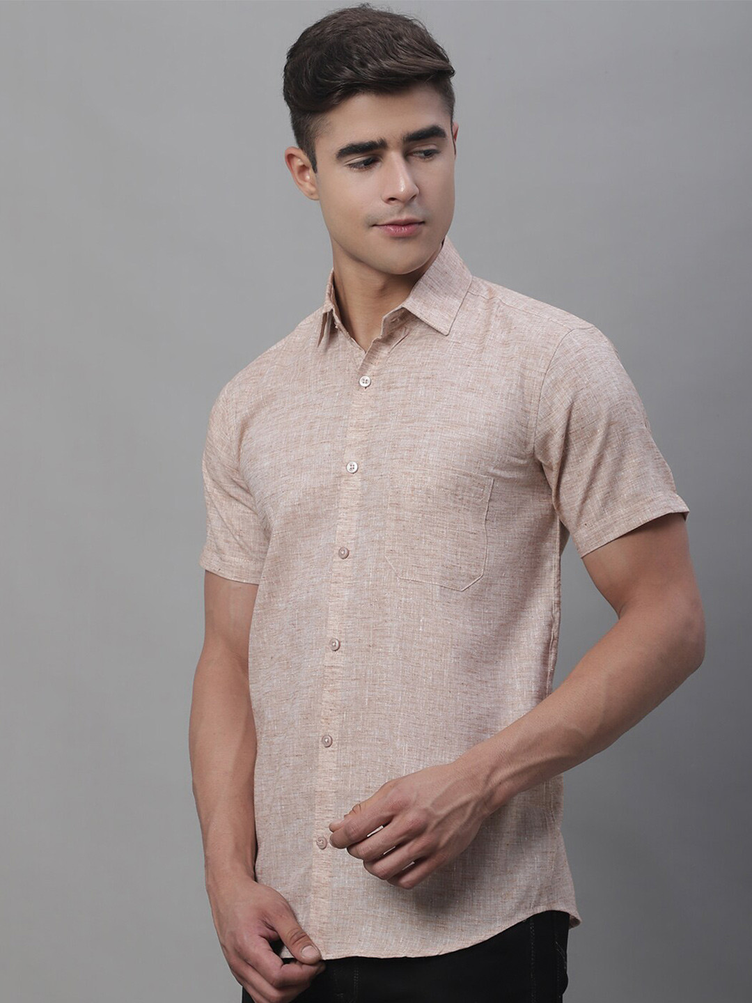 JAINISH Classic Half Sleeve Opaque Pure Cotton Casual Shirt