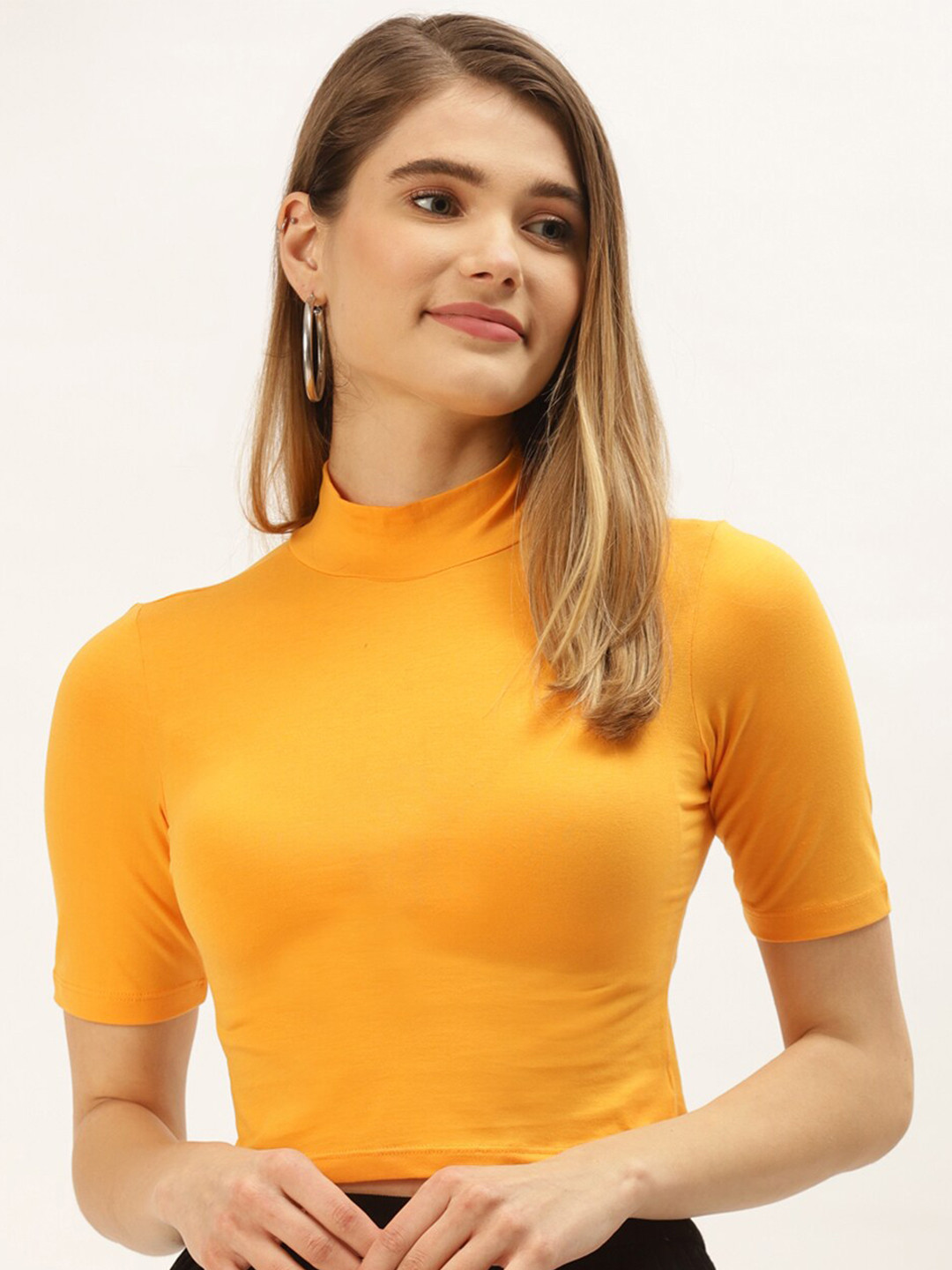 FEMEA High Neck Cotton Crop Top