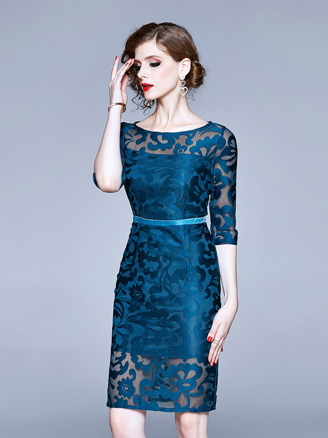 JC Collection Floral Print Sheath Dress