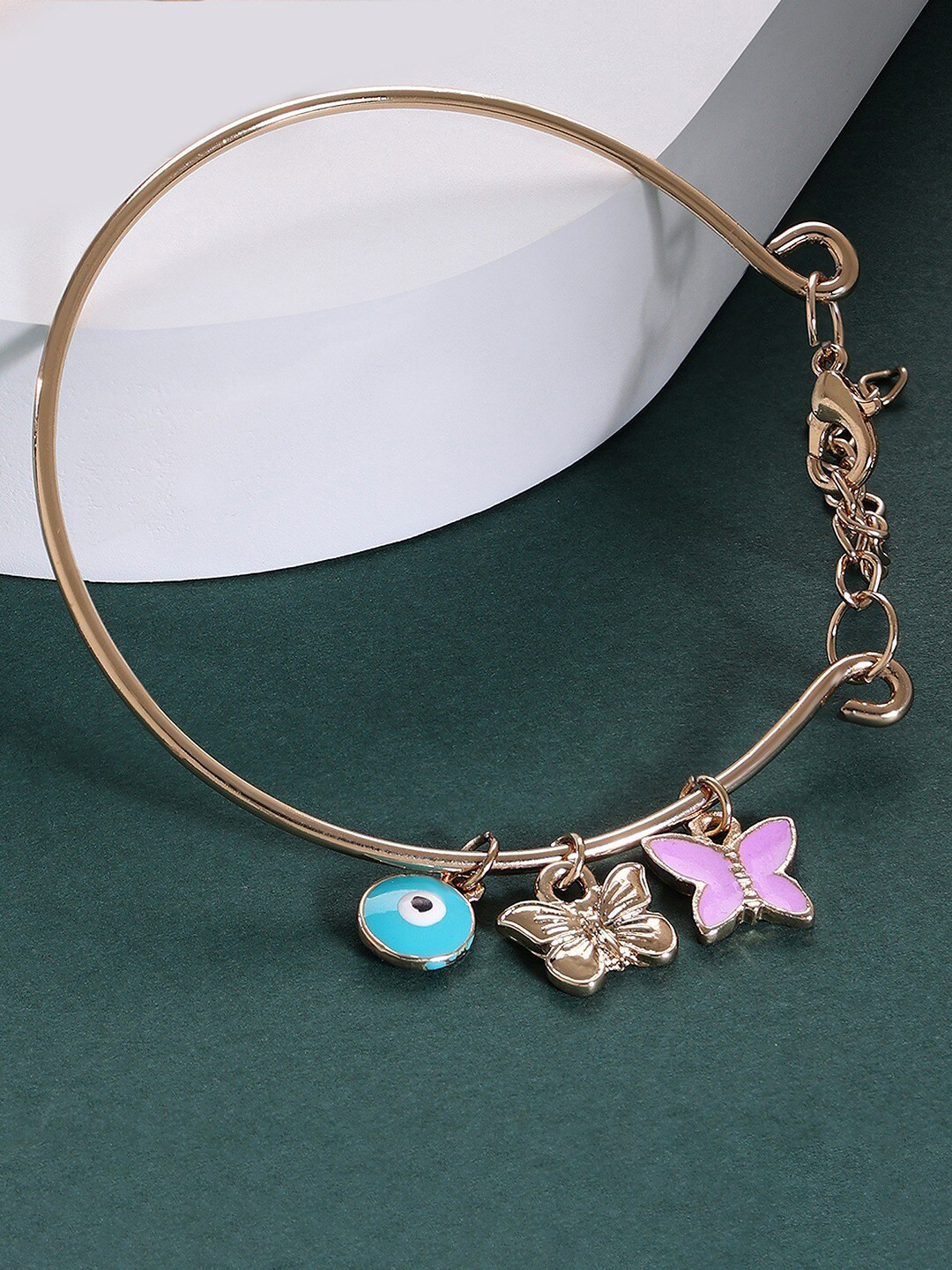 AMI Women Enamelled Gold-Plated Charm Bracelet