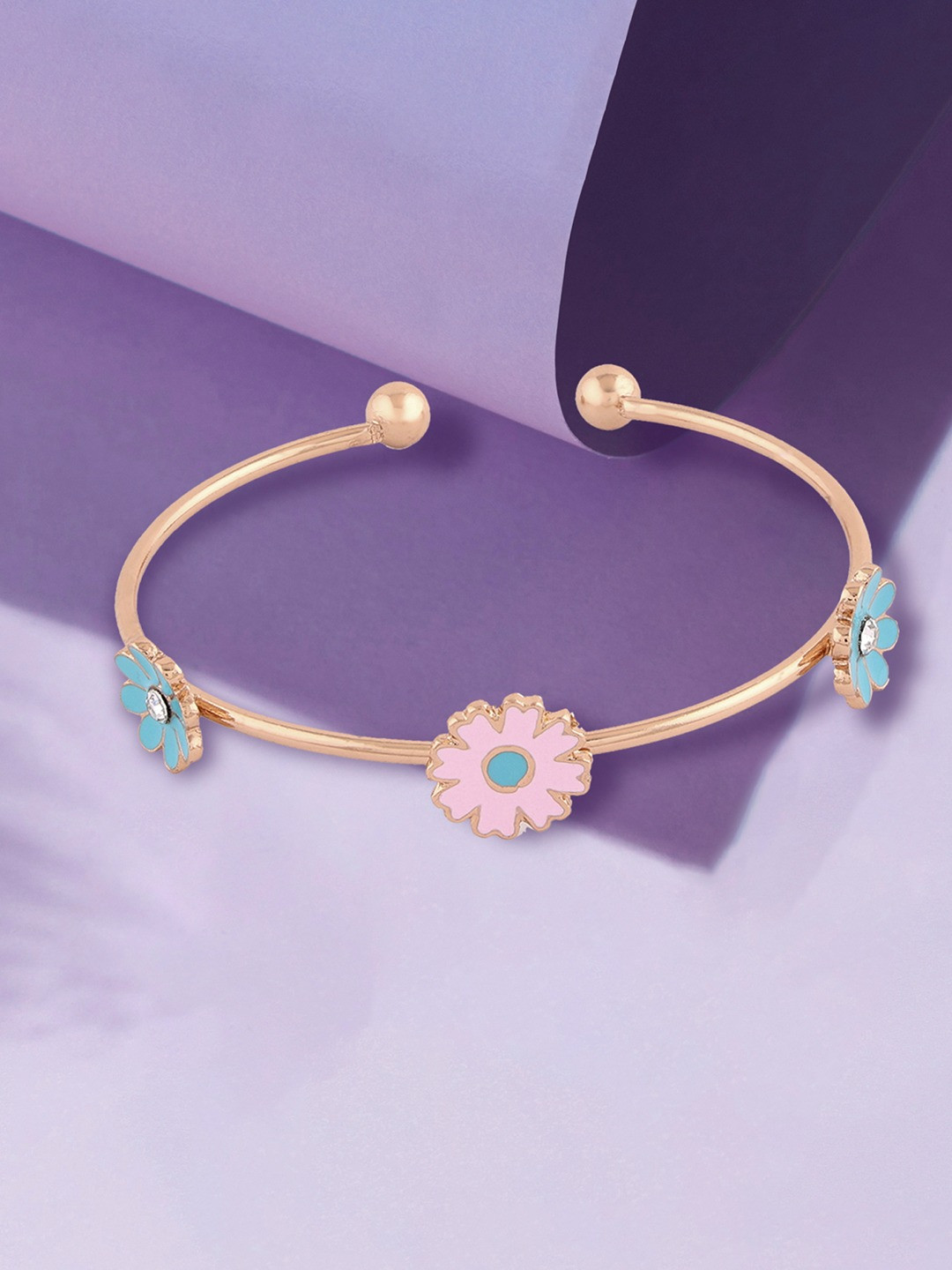 AMI Women Gold-Plated Enamelled Kada Bracelet