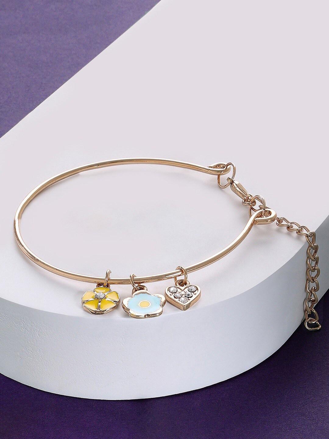 AMI Women Enamelled Gold-Plated Charm Bracelet