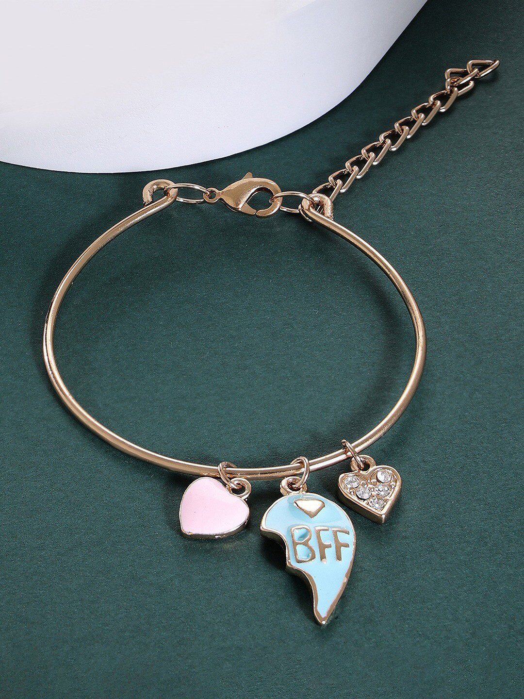 AMI Women Enamelled Gold-Plated Charm Bracelet