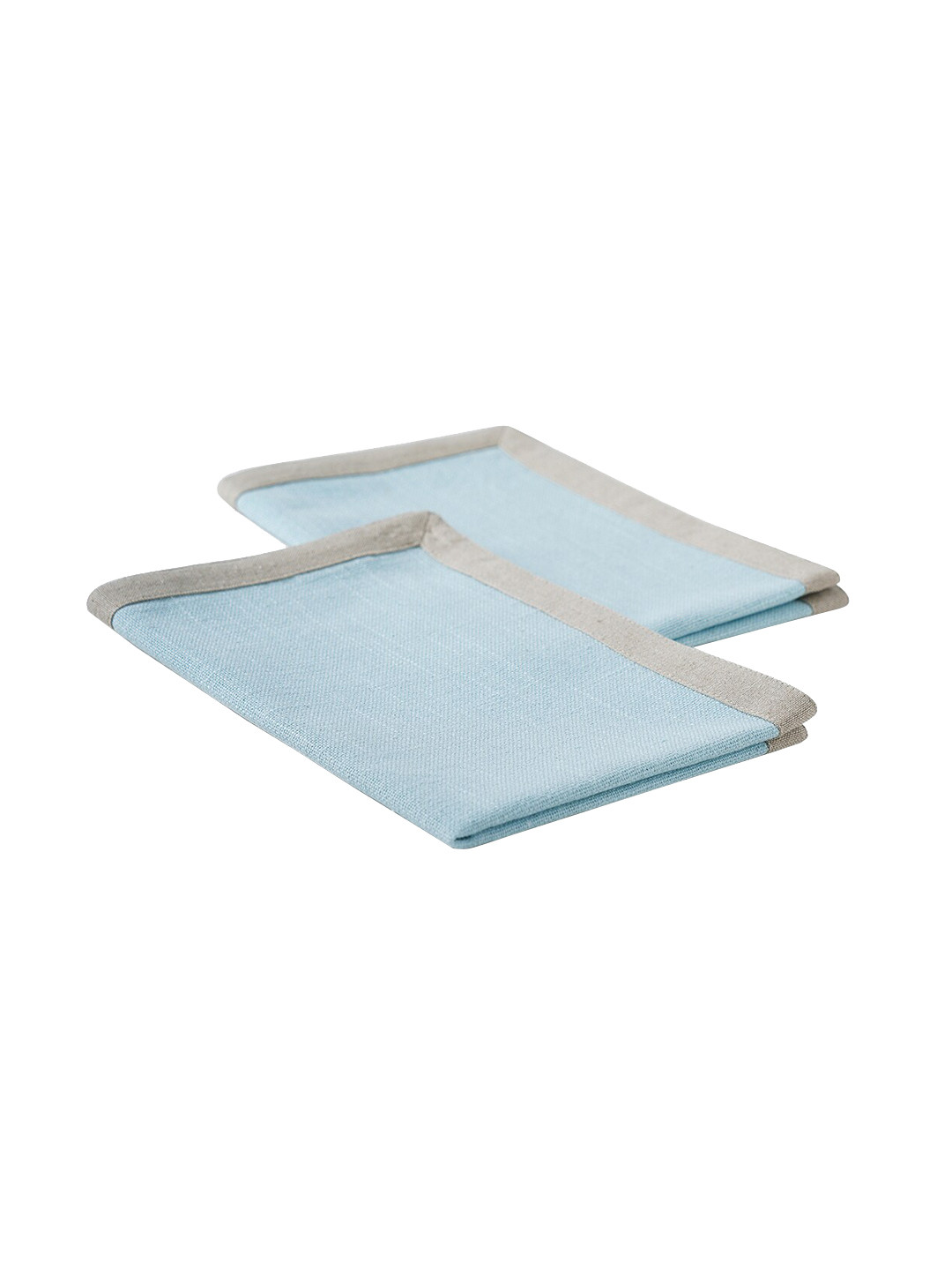 Pure Home and Living Blue 2 Pieces Rectangular Pure Cotton Table Placemats