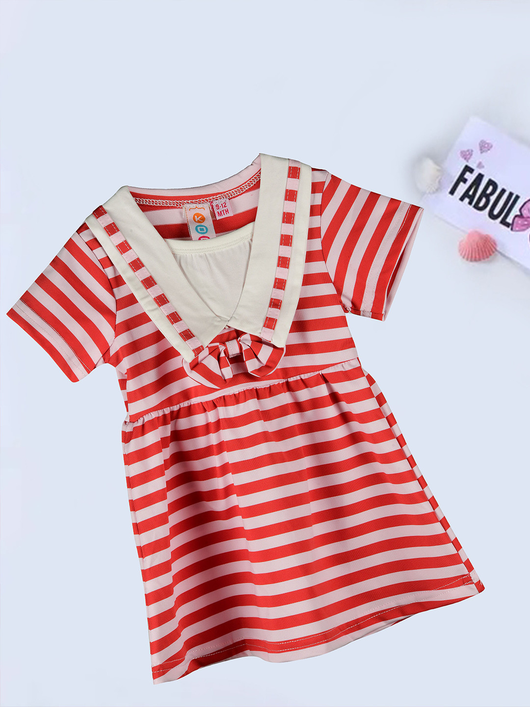 Kids On Board Infants Striped Cotton A-Line Dress