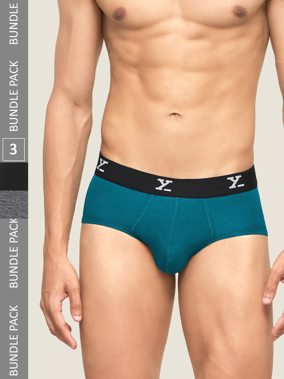 XYXX Men Plus Size Pack Of 3 Anti-Microbial Basic Briefs
