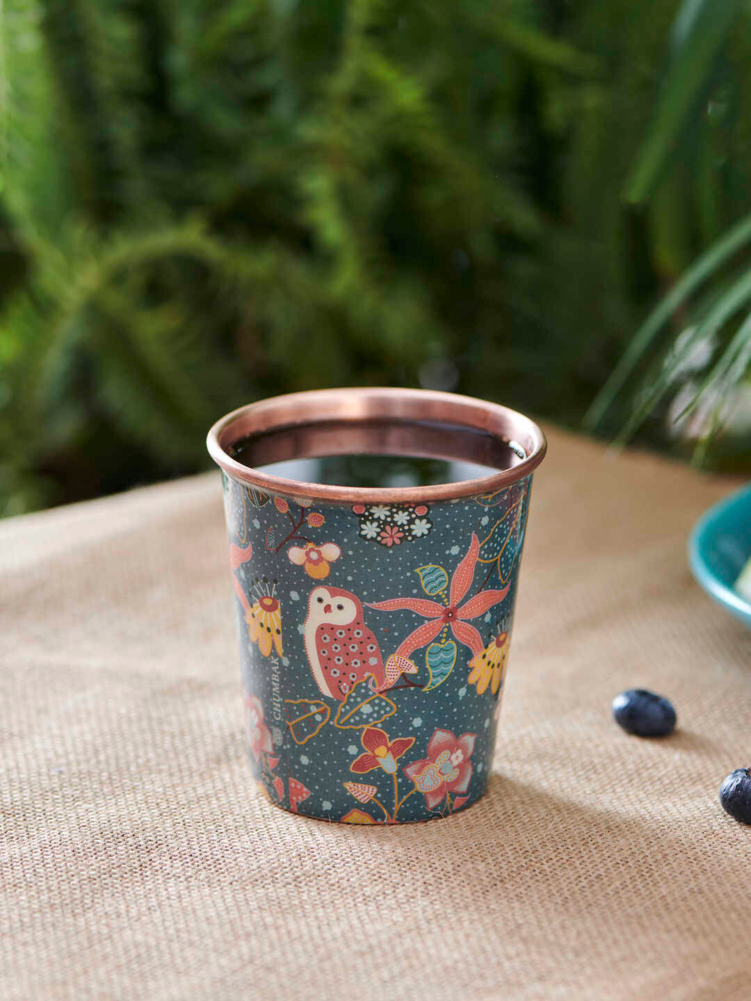 Chumbak Peranakan Tales Green Printed Copper Tumbler