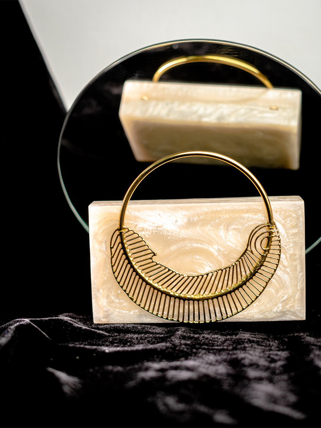 NR By Nidhi Rathi Printed Water Resistant Box Clutch With Attractive Brass Handle