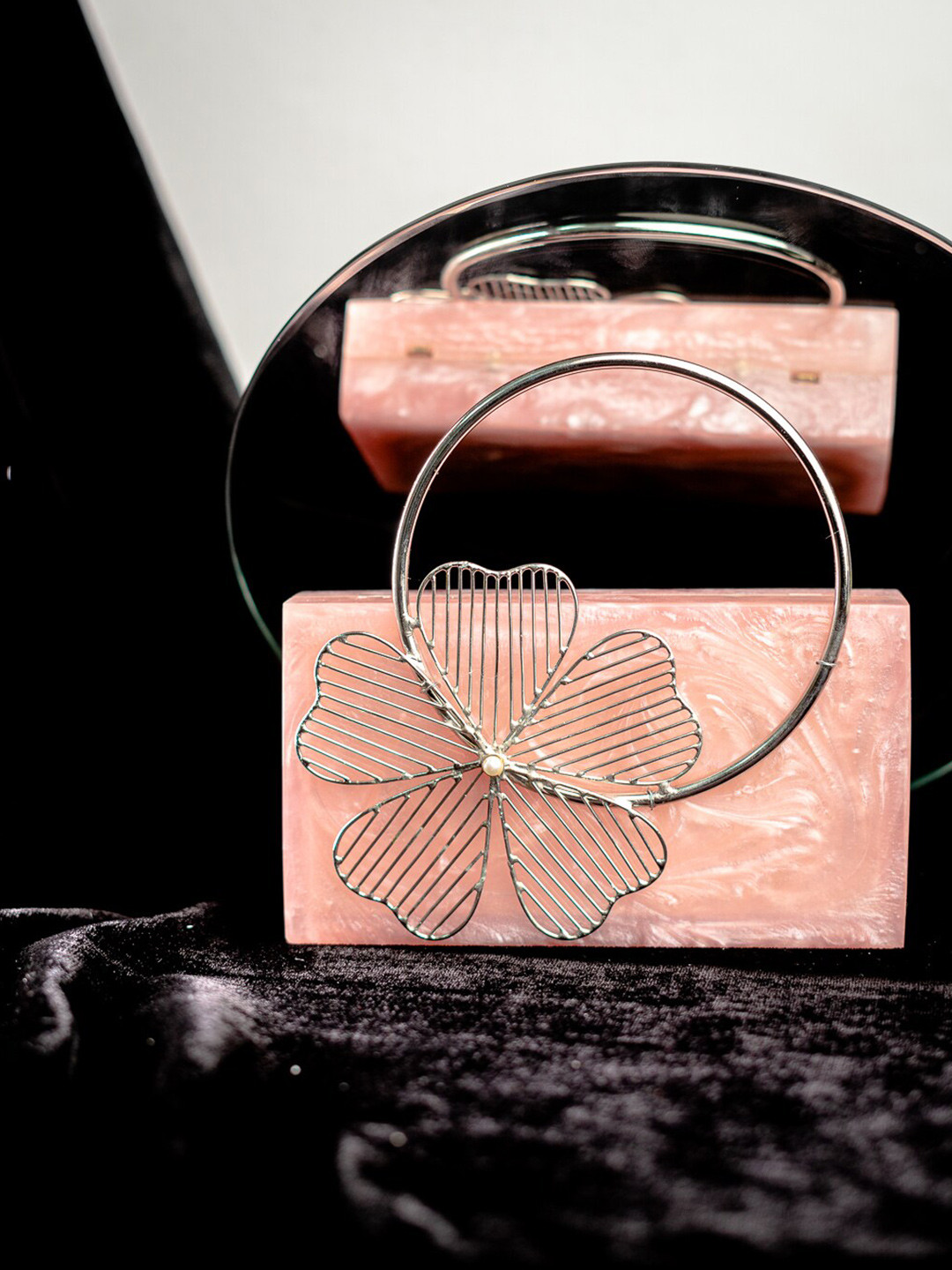 NR By Nidhi Rathi Embellished Water Resistant Box Clutch With Attractive Brass Handle