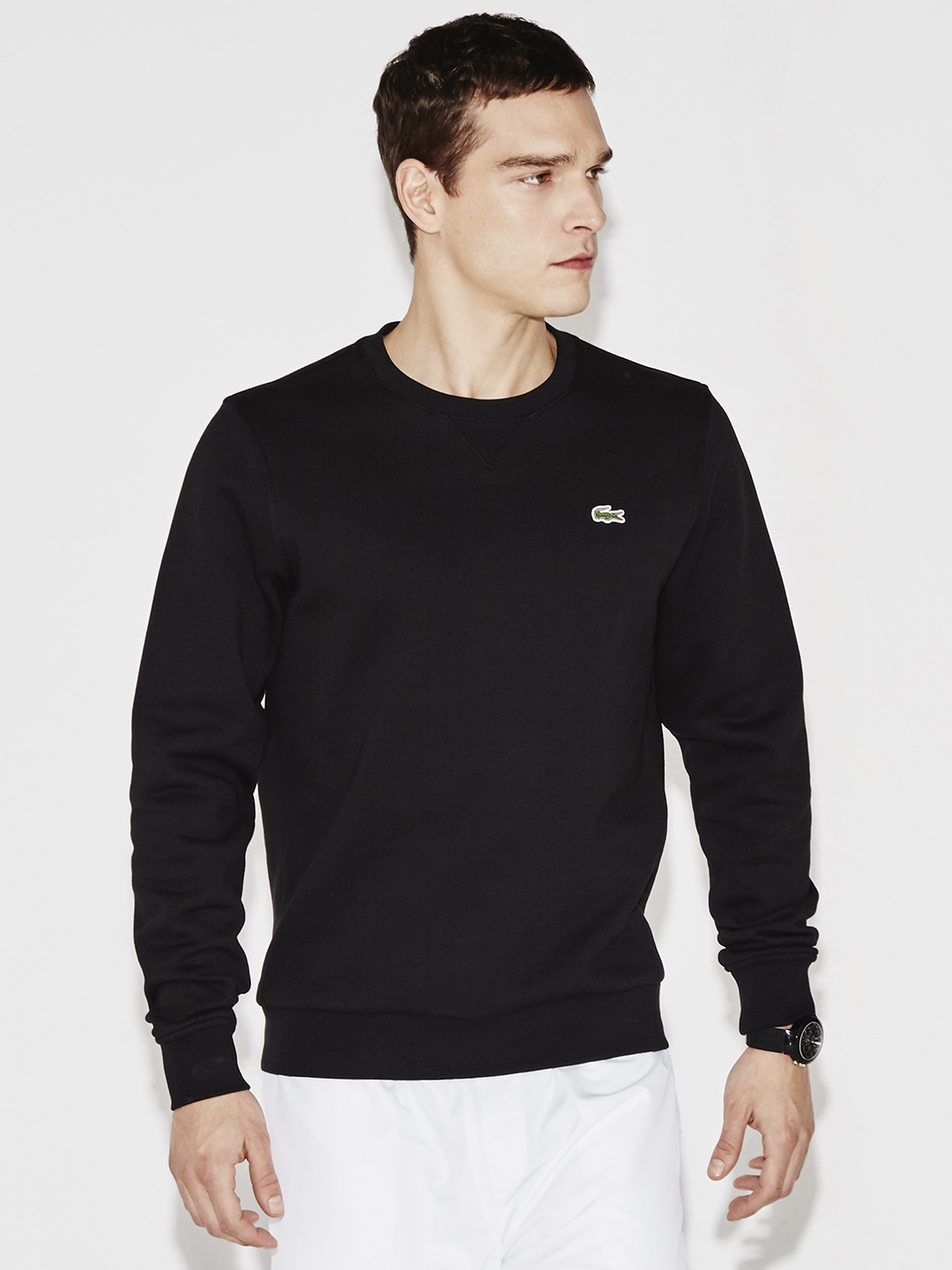 Buy Lacoste Men Black Solid Sweatshirt - Sweatshirts for Men 2281274 Myntra