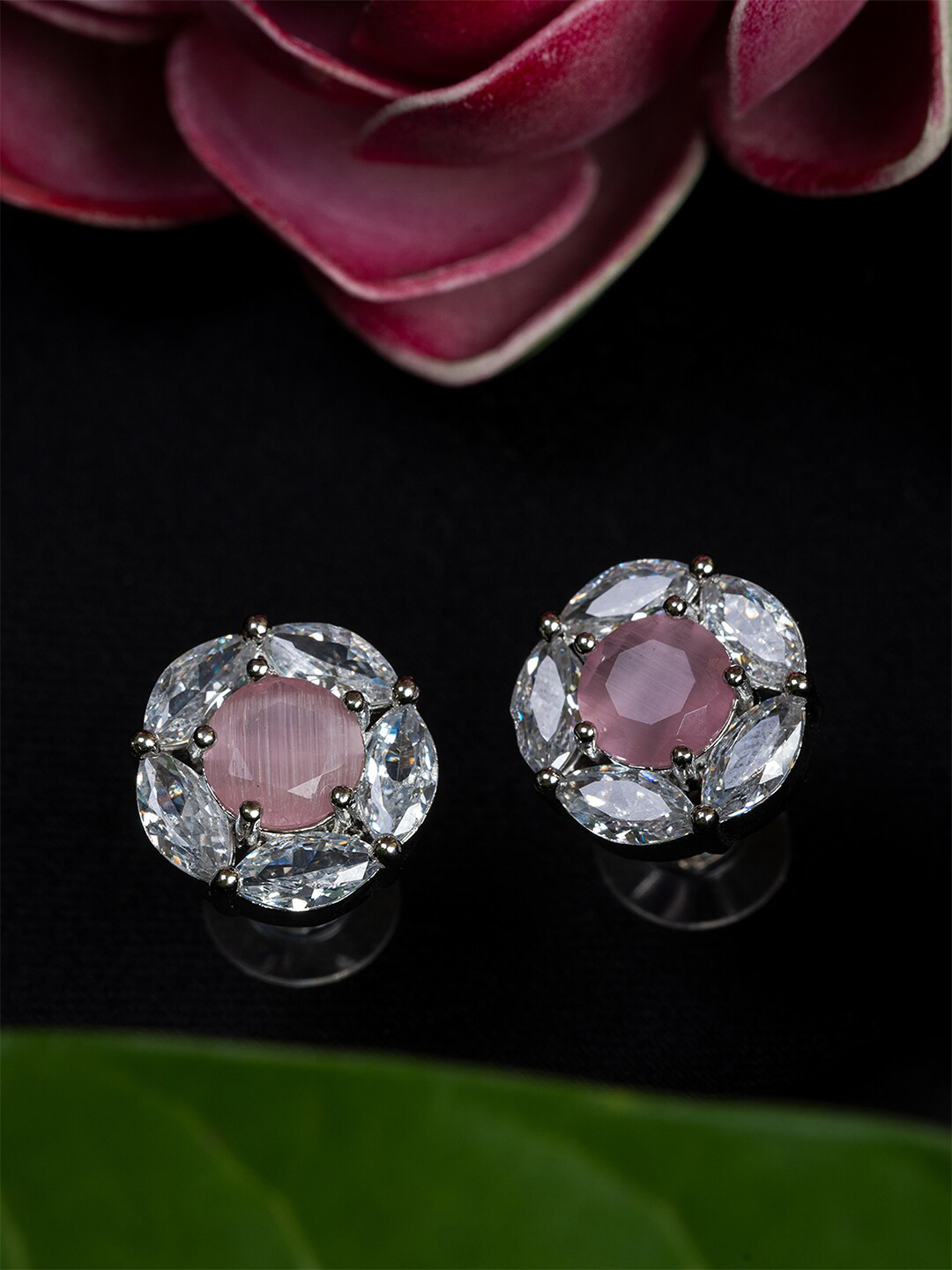 HOUSE OF ARLI Gold-Plated Circular Studs Earrings