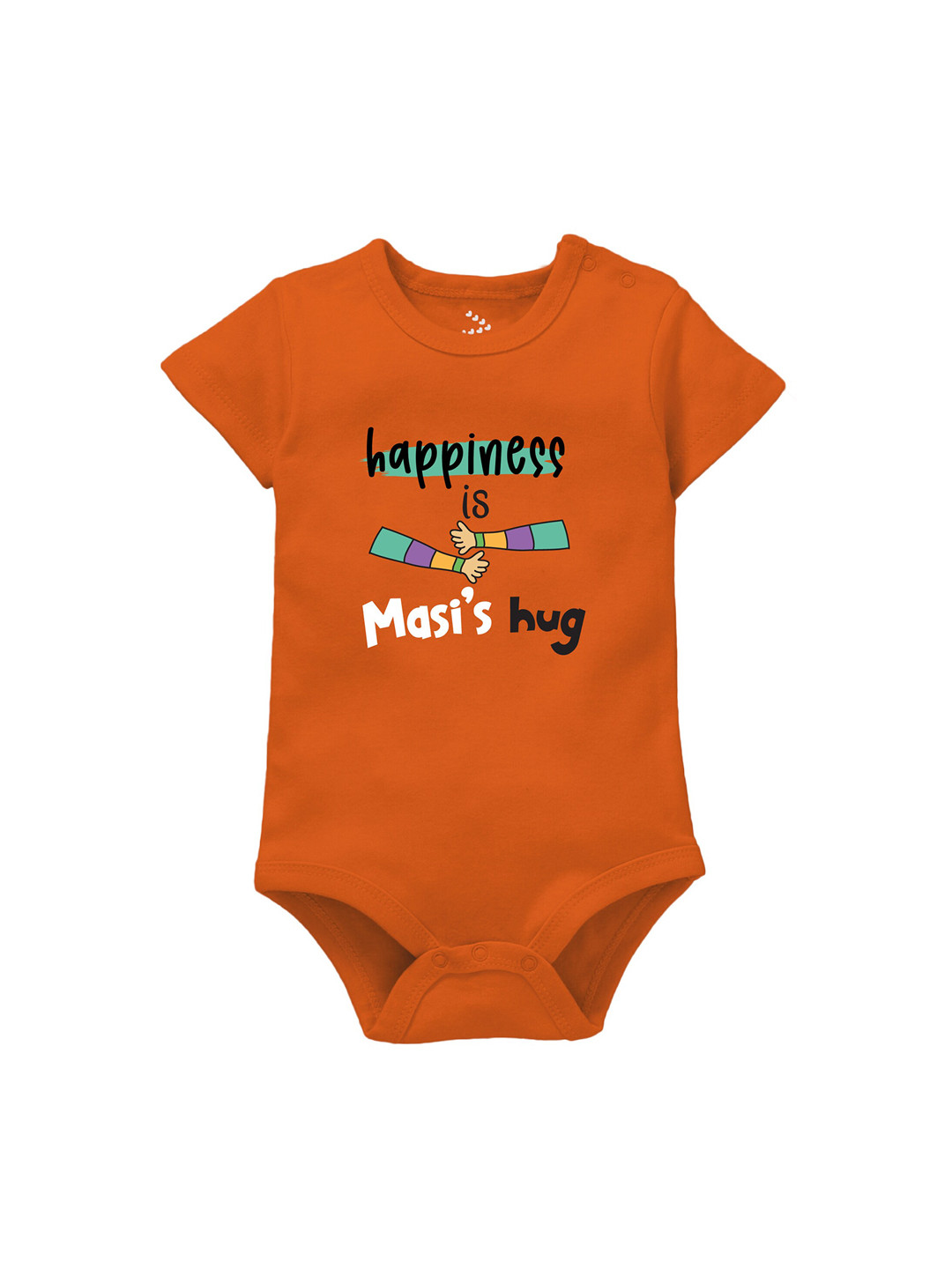 Zeezeezoo Infants Happiness Is Masi's Hug Printed Pure Cotton Bodysuit