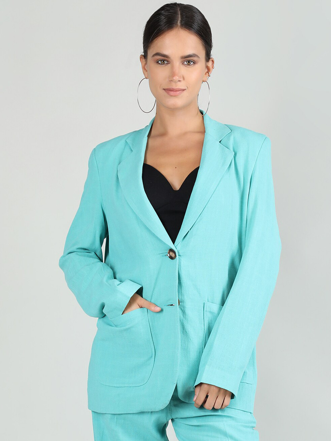Dlanxa Notched Lapel Collar Single Breasted Linen Blazers