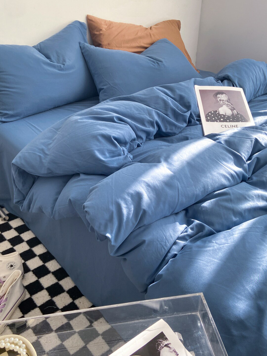 JC HOME Blue Single Bedding Set