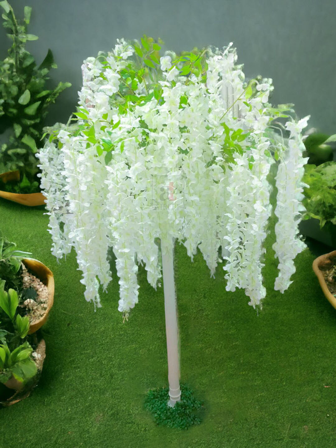 Art Street White 6 Pieces Wisteria Vine Flower Without Pot