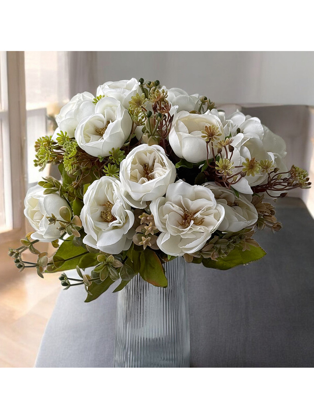 Art Street White Artificial Peony Silk Flowers