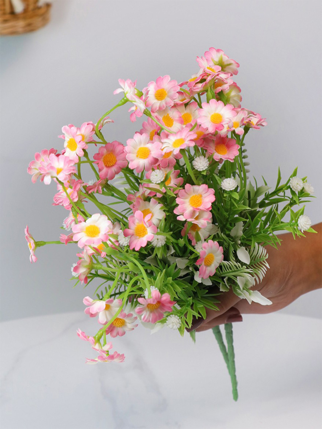 Art Street Pink 2 Pieces Artificial Daisy Flowers Bunch