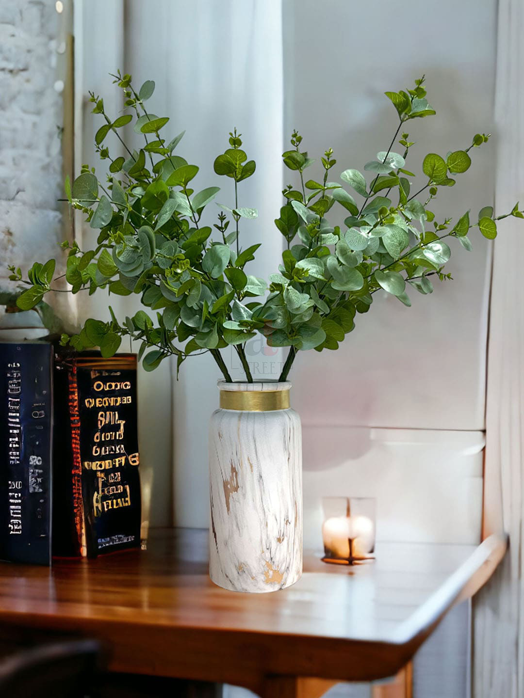 Art Street Green Large Leaves Plant Branch Eucalyptus Grass Centerpiece Bouquet