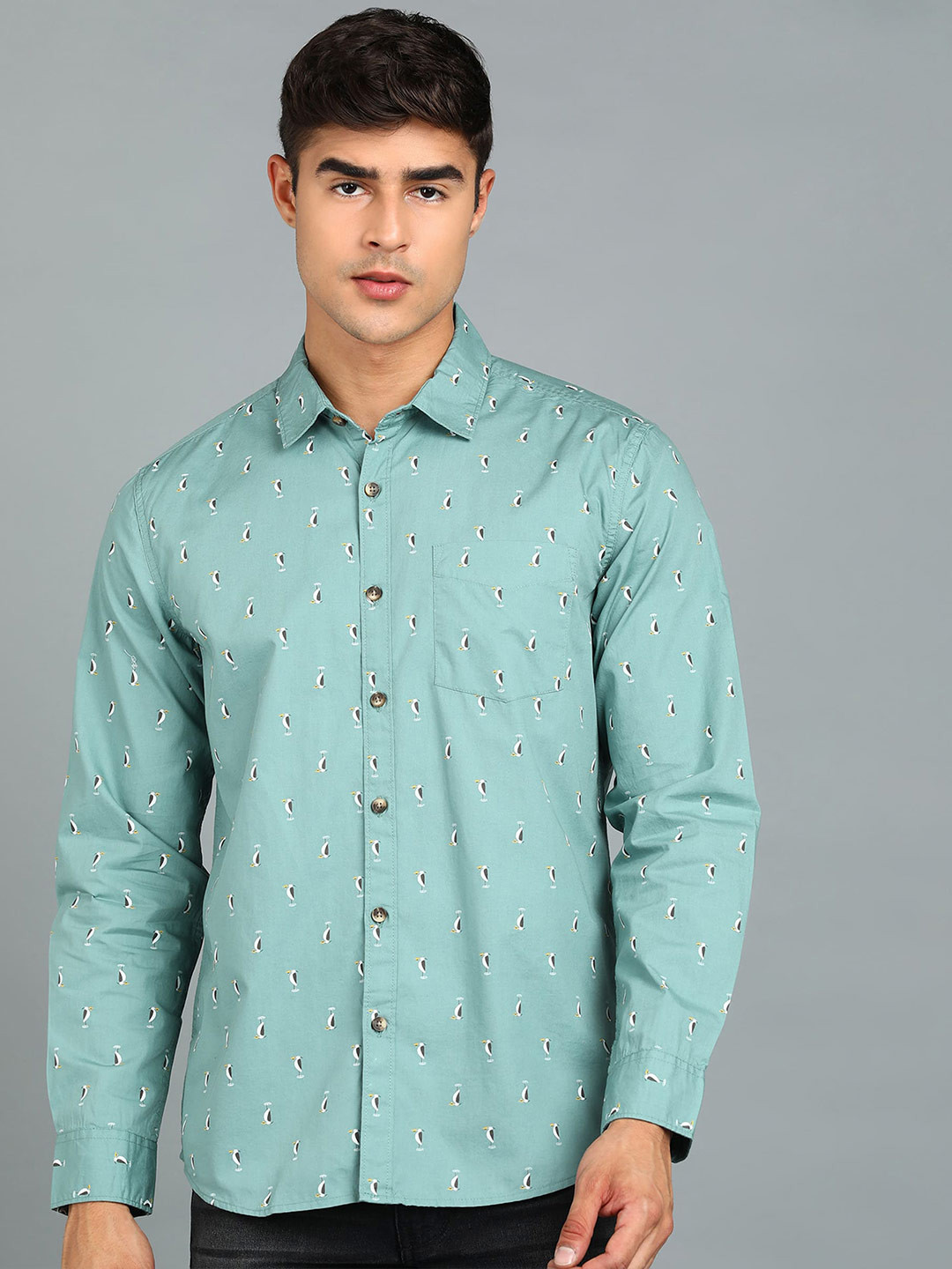 Urbano Fashion Conversational Printed Pure Cotton Shirt