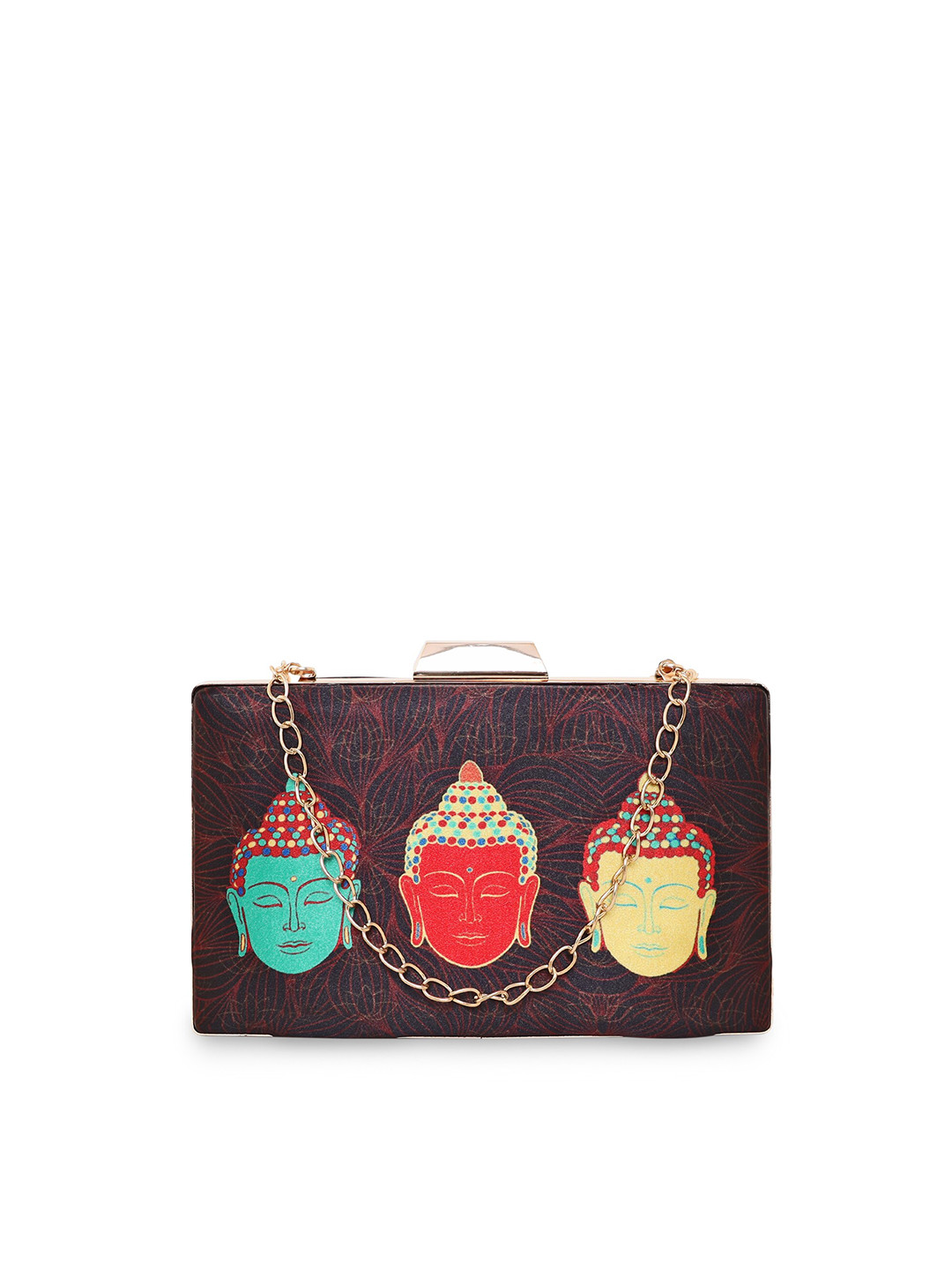 Sabhyata Printed Water Resistant Box Clutch With Shoulder Strap