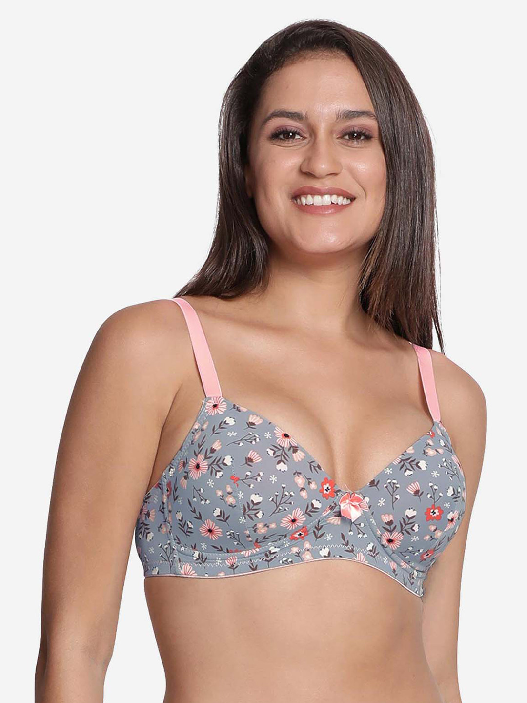shyaway Printed Lightly Padded Nylon All Day Comfort Everyday Bra