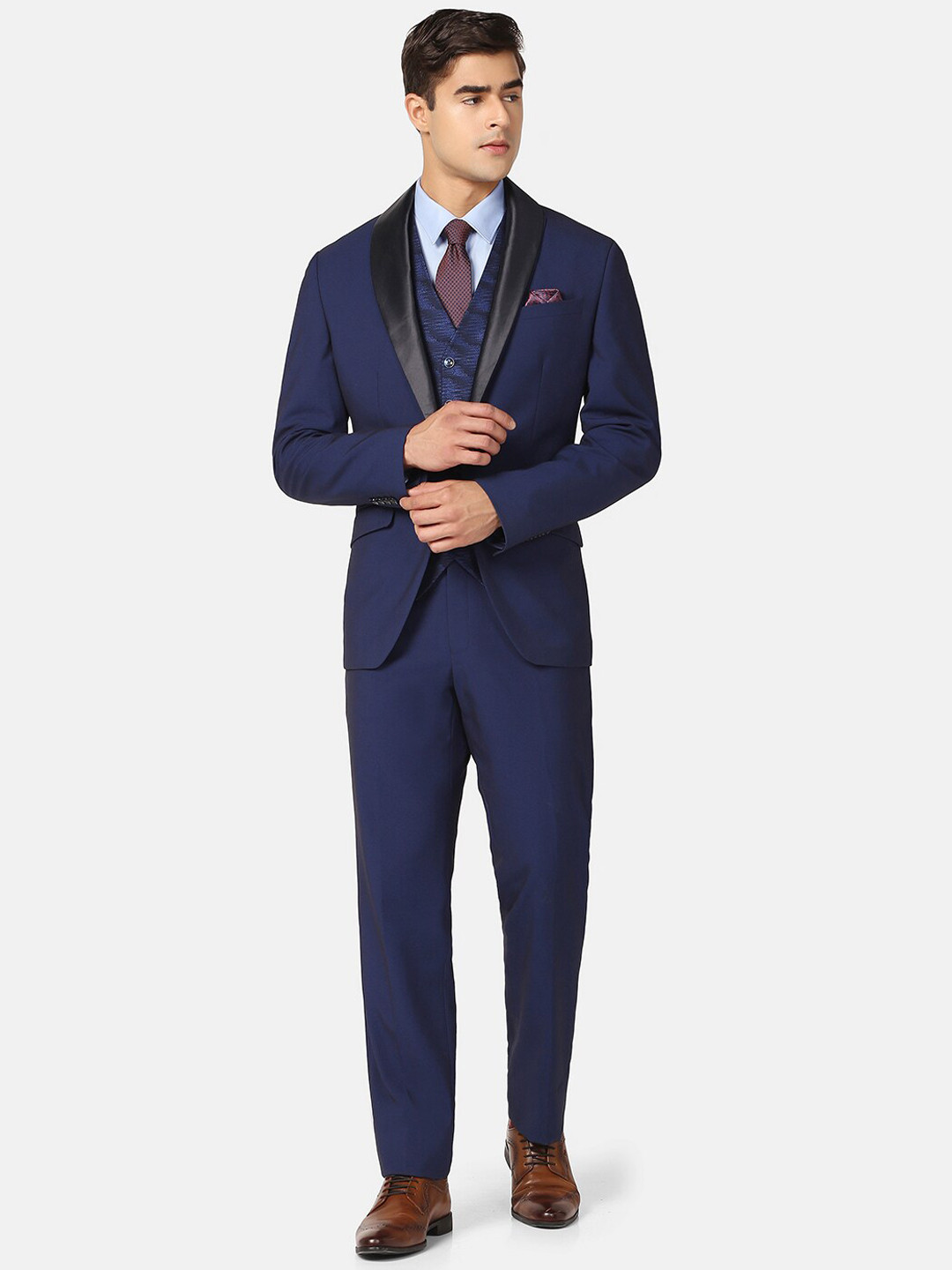 Blackberrys Single-Breasted Slim-Fit 3-Piece Formal Suit