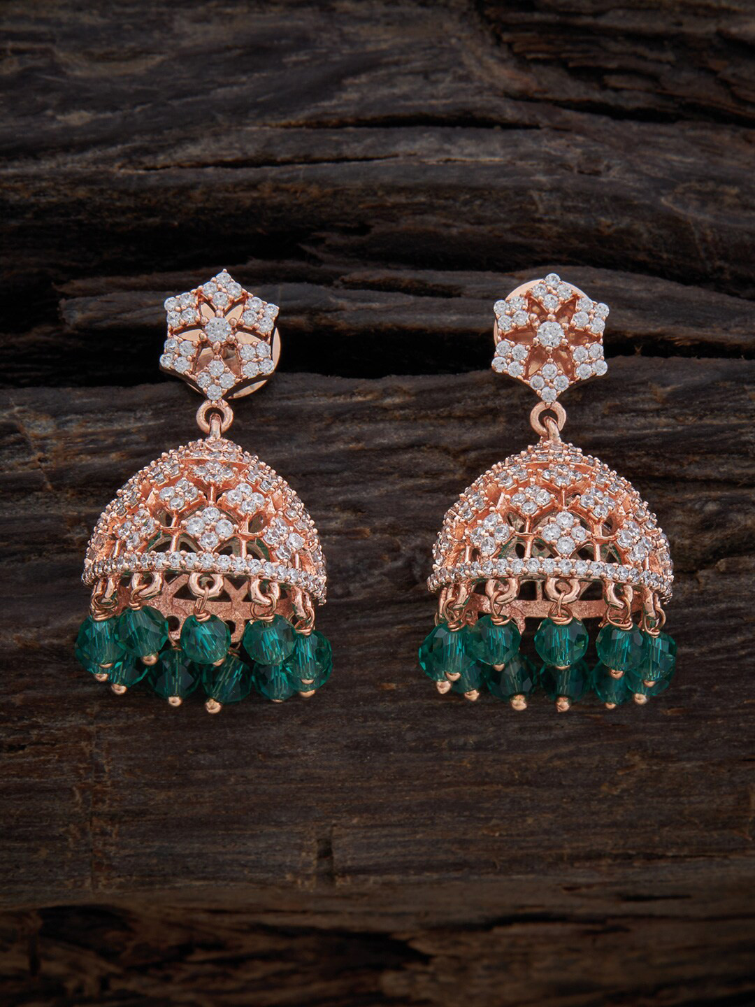 Kushal's Fashion Jewellery Rose Gold Embellished Bridal Artificial Stones Mangalsutra
