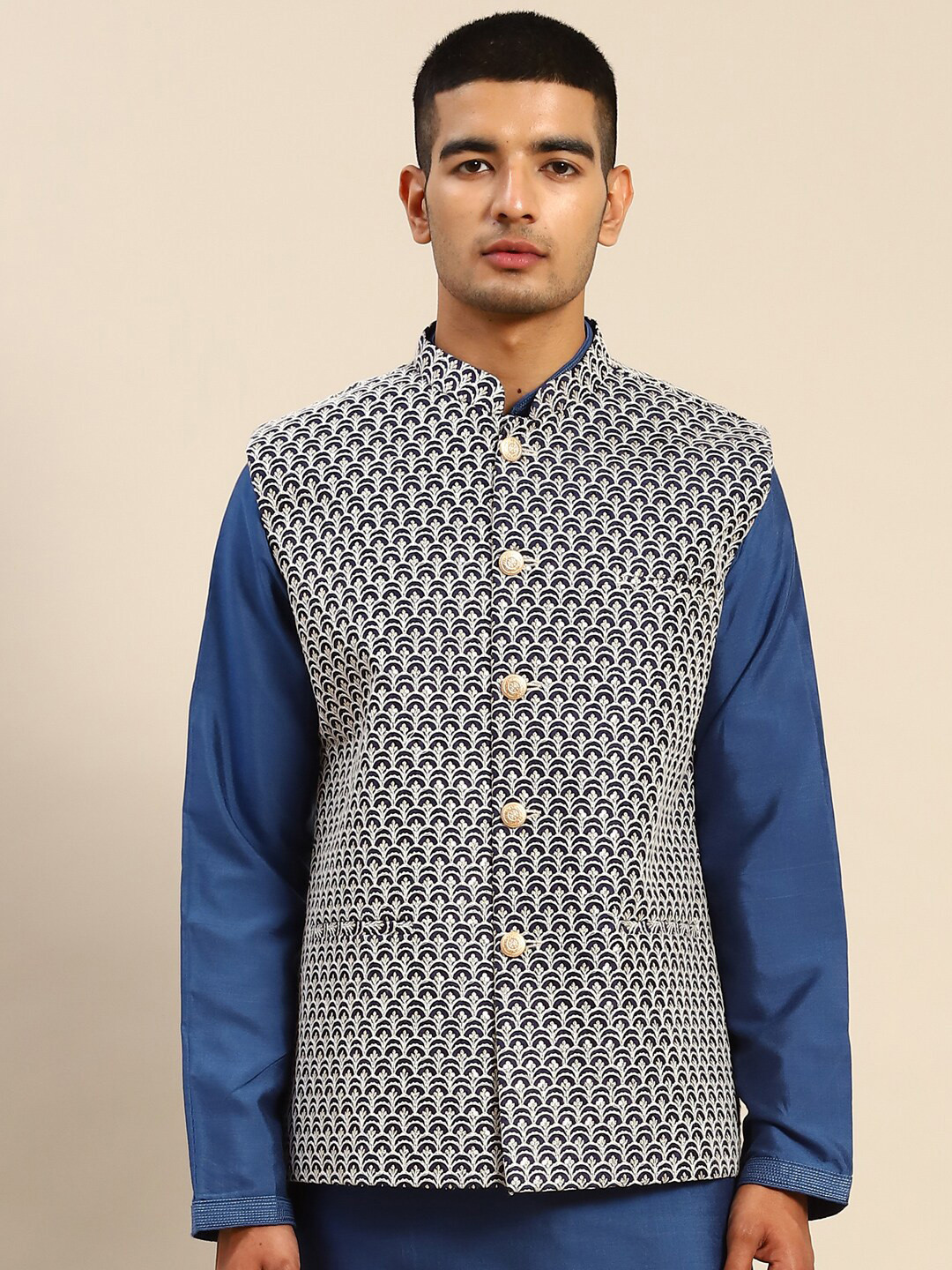 RAJUBHAI HARGOVINDAS Embellished Nehru Jacket