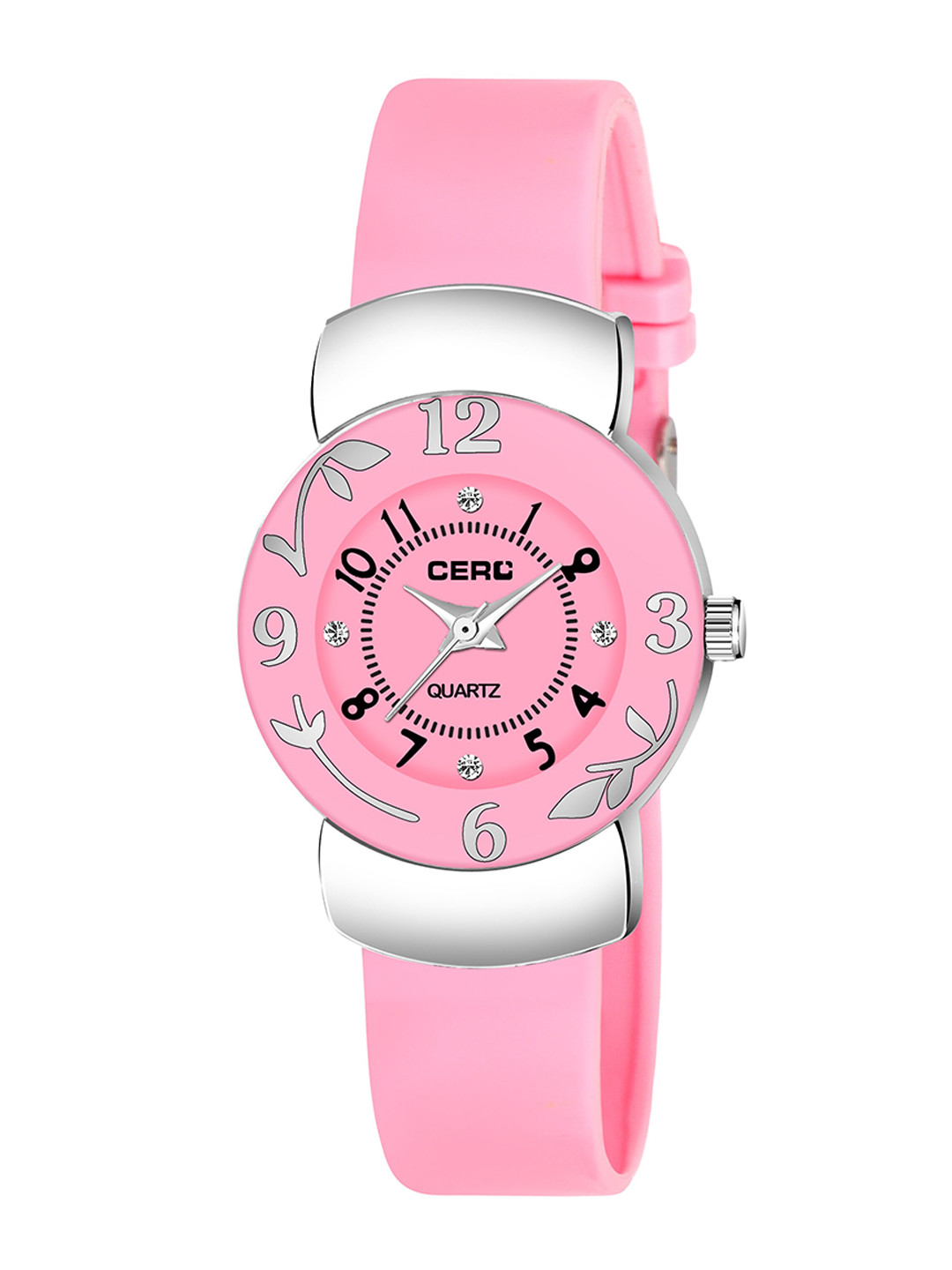 CERO Embellished Dial Straps Analogue Watch M-239-RL-Pinknew