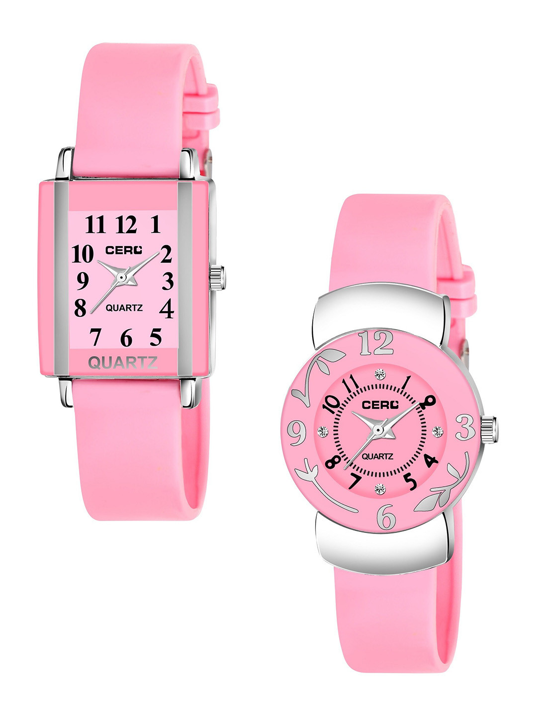 CERO Set Of 2 Straps Analogue Watch Com2-248-239-Pinknew