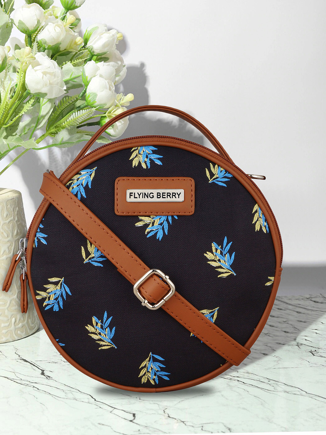 FLYING BERRY Floral Printed Half Moon Sling Bag