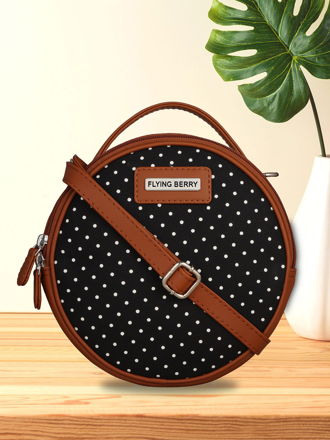 FLYING BERRY Polka Dots Printed Structured Sling Bag