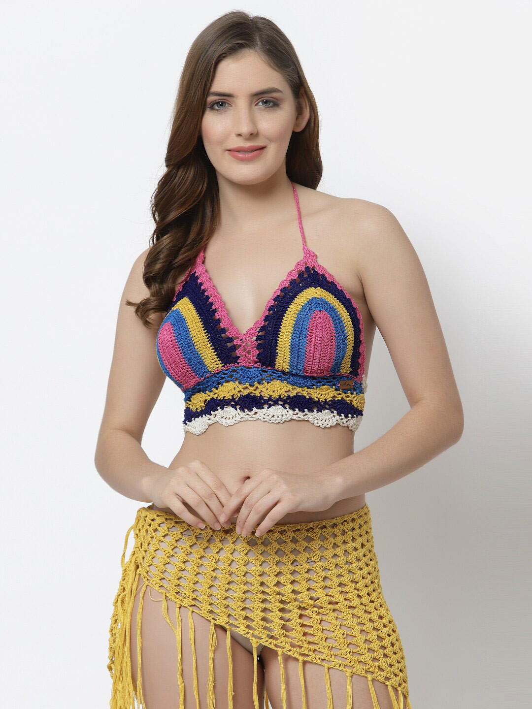 Velvery Striped Medium Coverage Lightly Padded All Day Comfort Cotton Bralette Bra