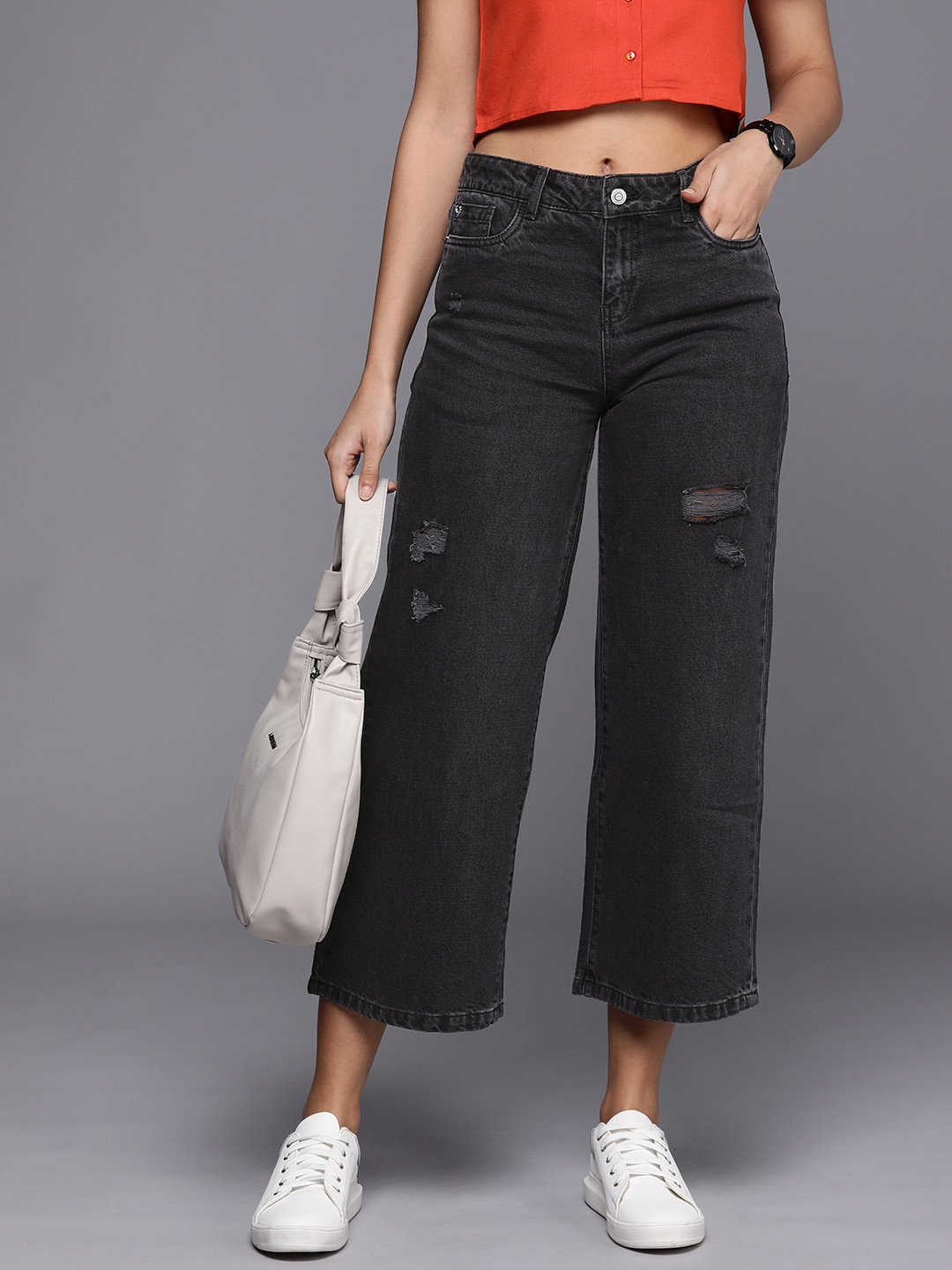 Allen Solly Woman Women High-Rise Mildly Distressed Jeans