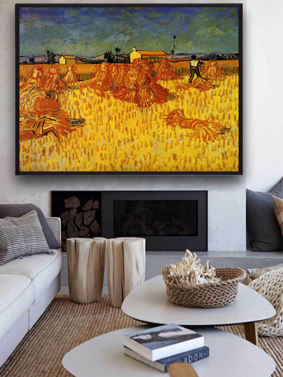 The Art House Yellow Canvas Wall Living Room Rectangle Paintings Wall Art -37 x 83.82In