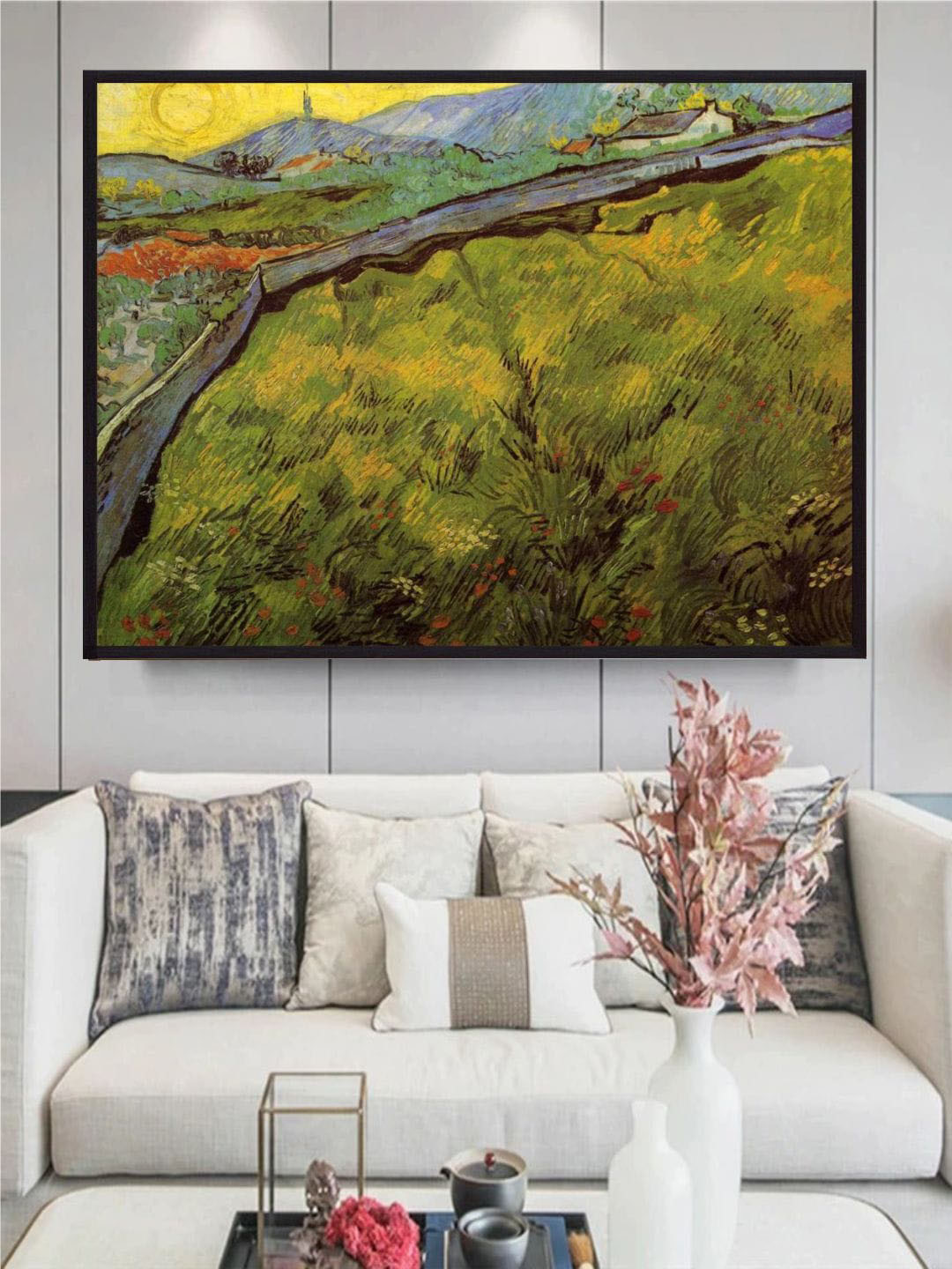 The Art House Field Of Spring Wheat At Sunrise By Van Gogh Printed Framed Wall Painting
