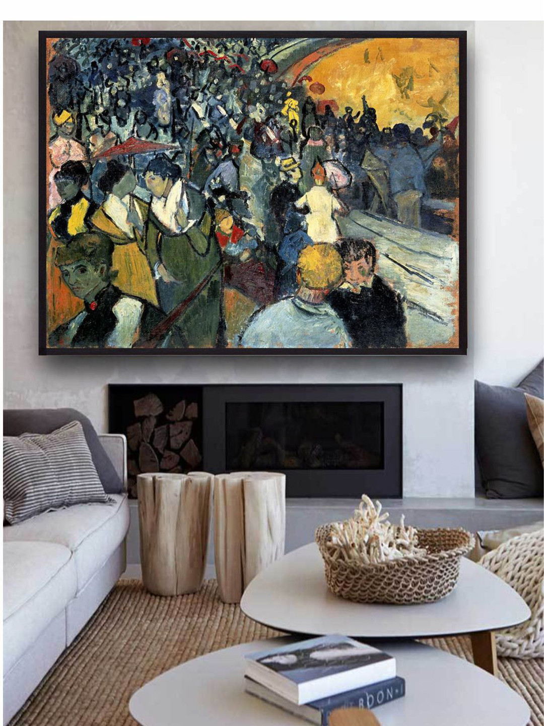 The Art House Blue and Yellow Printed Framed Wall Painting