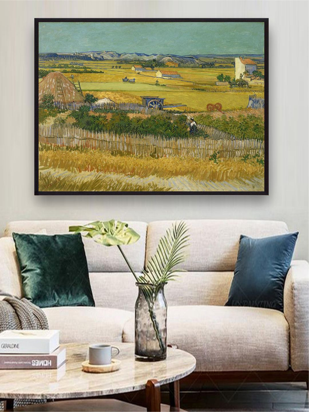 The Art House Yellow & Green The Harvest By Van Gogh Framed Painting