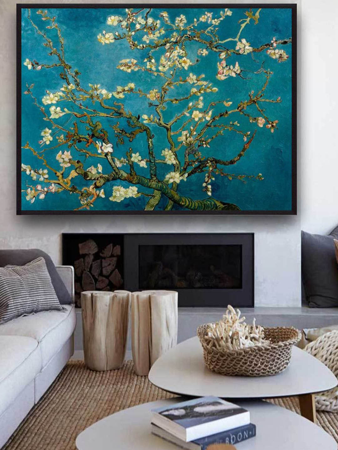 The Art House Blue & White Blossoming Almond Tree By Van Gogh
