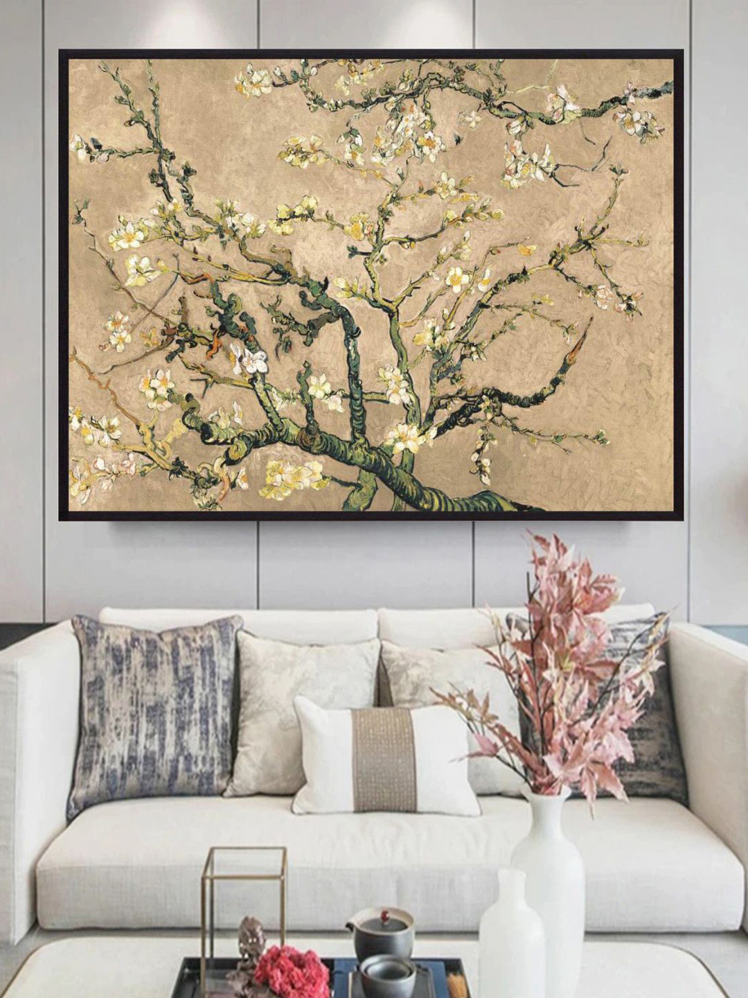 The Art House Brown & Beige Floral Painting Framed Wall Art