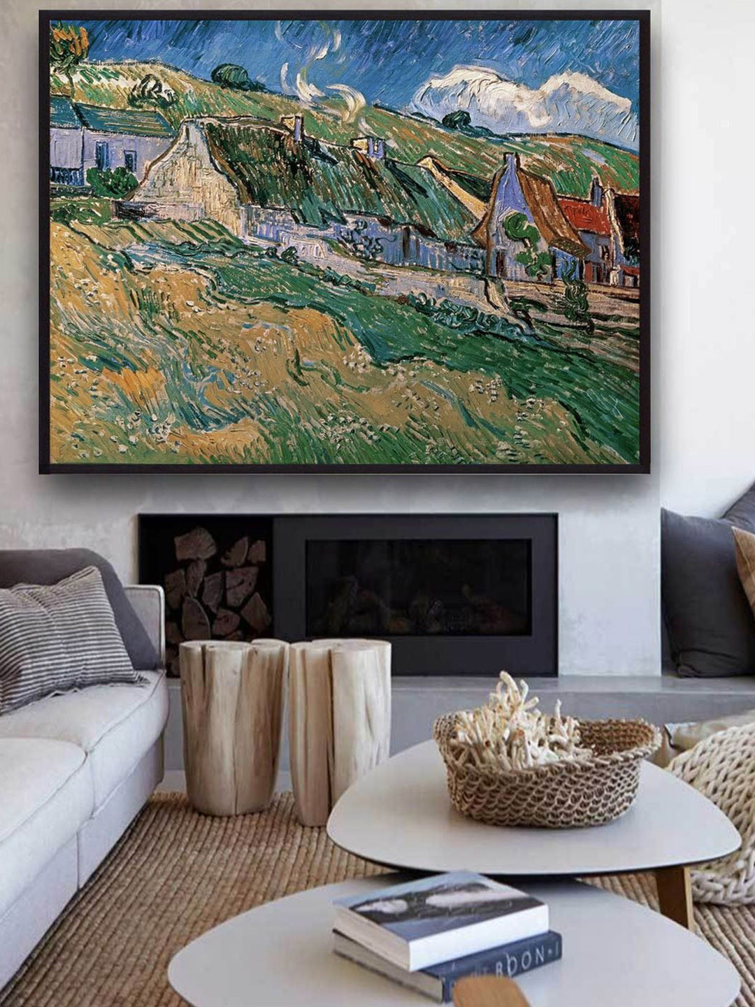 The Art House Thatched Cottages By Van Gogh Wall Art