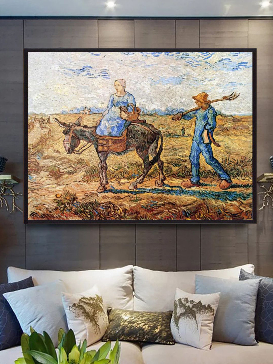 The Art House Morning Peasant Couple To Work By Van Gogh Printed Framed Wall Painting