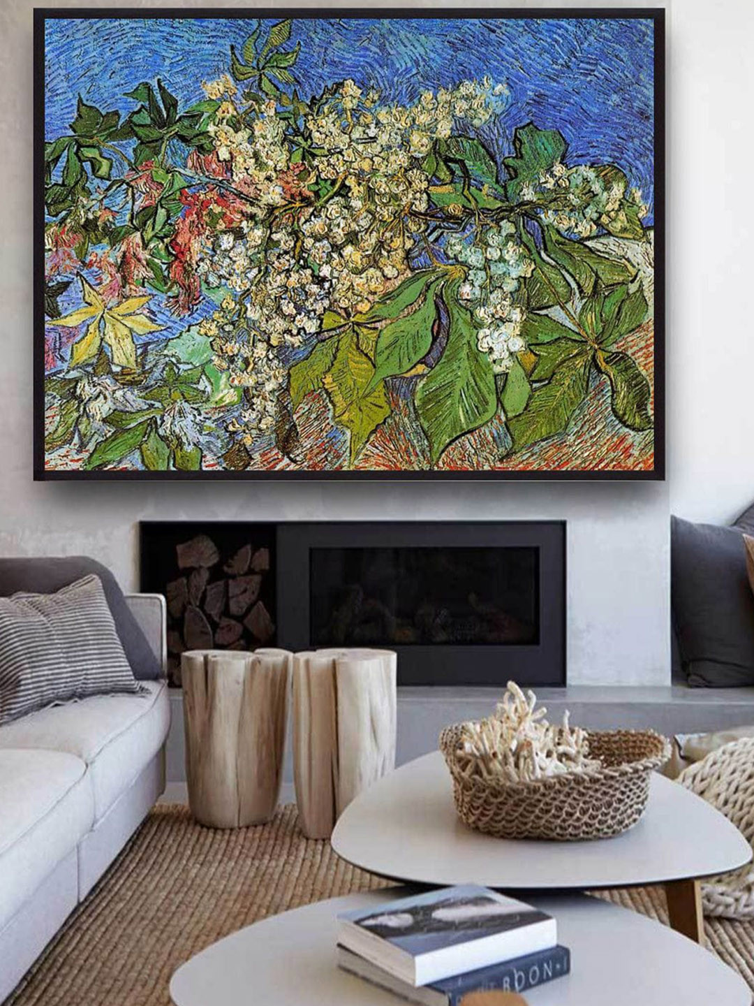 The Art House Blossoming Chestnut Branches By Van Gogh Framed Wall Art Painting