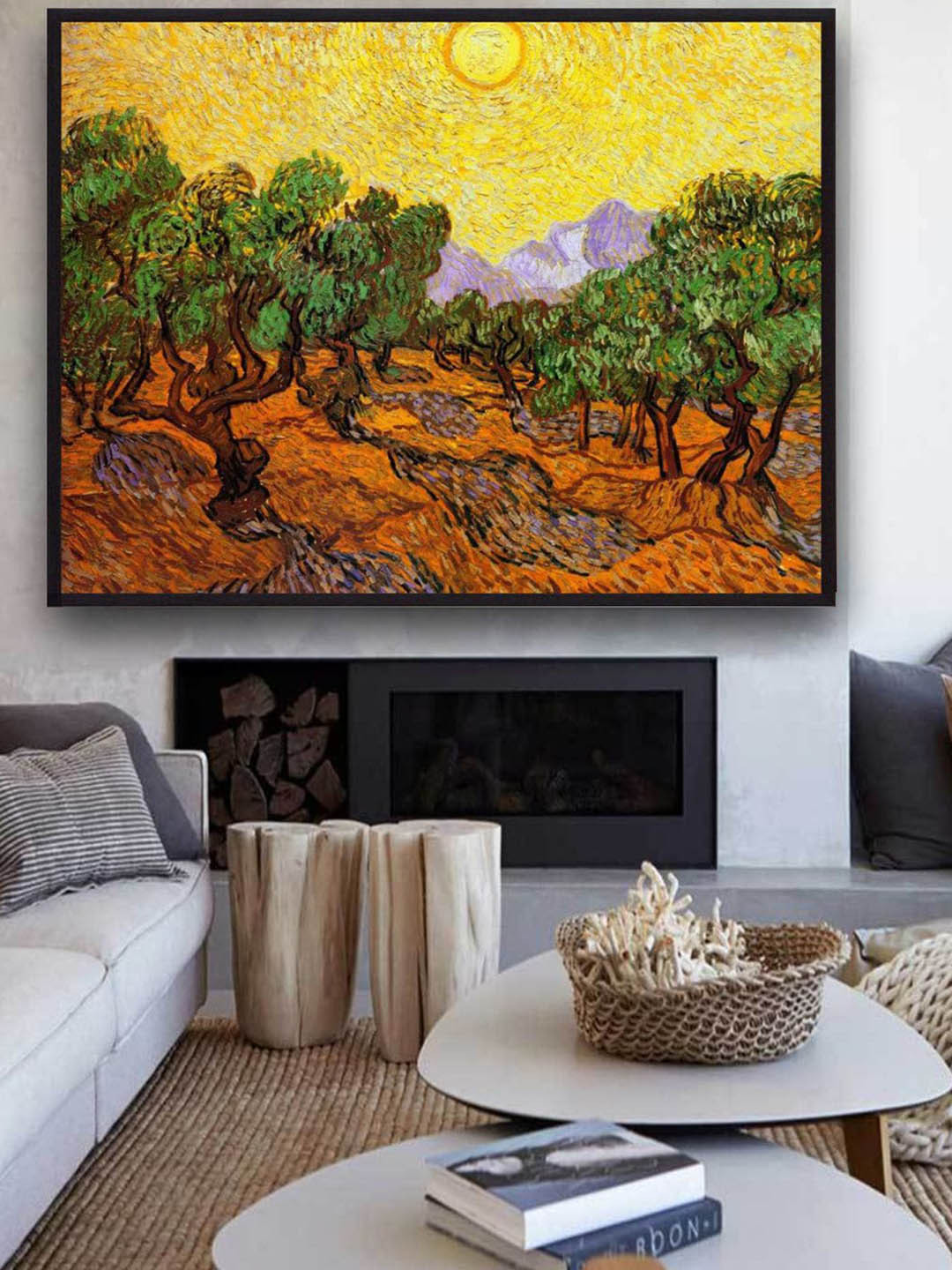 The Art House Yellow & Green Abstract Framed Wall Art Painting