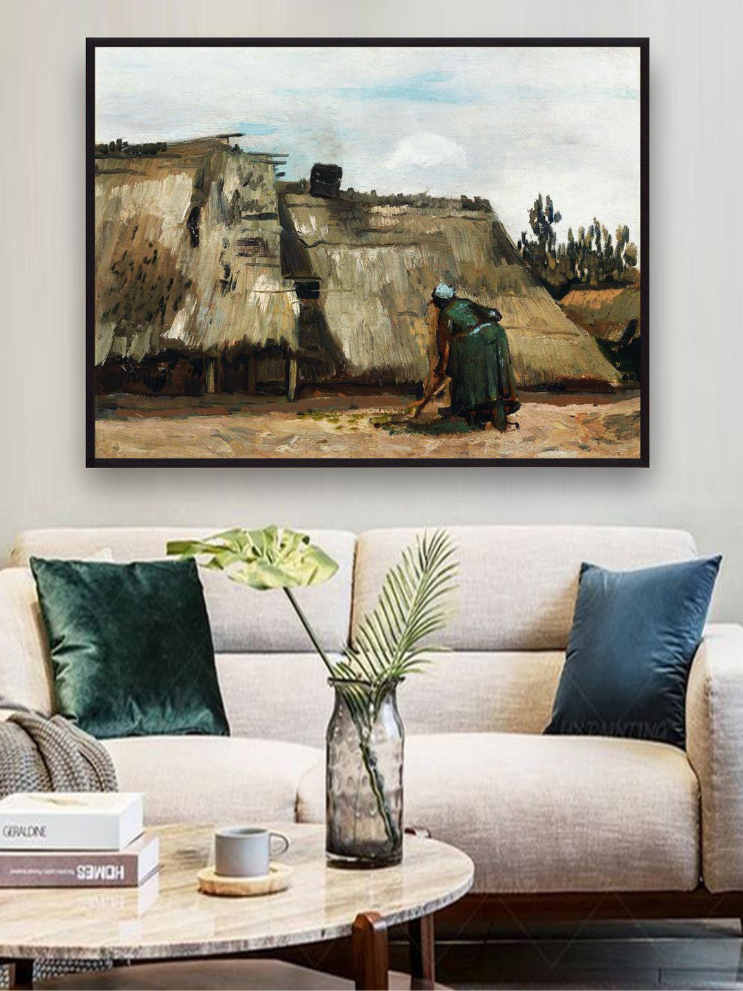 The Art House A Peasant Woman Digging in Front of Her Cottage By Van Gogh Wall Art