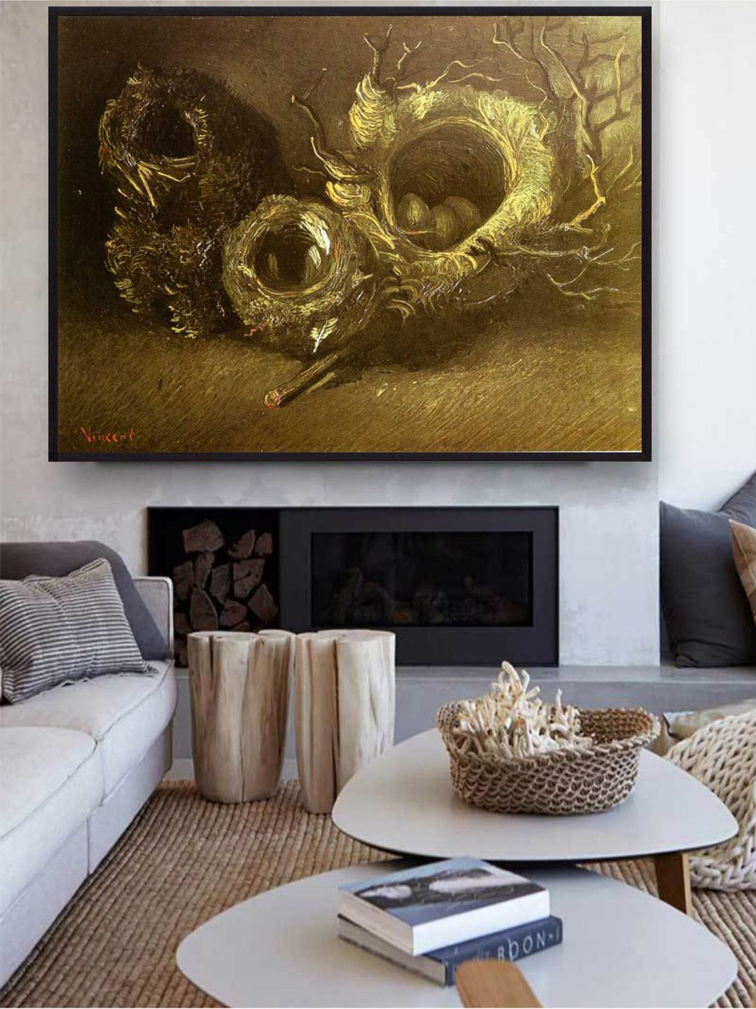 The Art House Olive Canvas Wall Living Room Rectangle Paintings Wall Art -15 x 12In