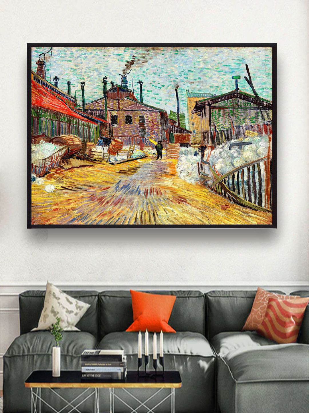 The Art House Blue The Factory (1887) By Van Gogh Framed Wall Art
