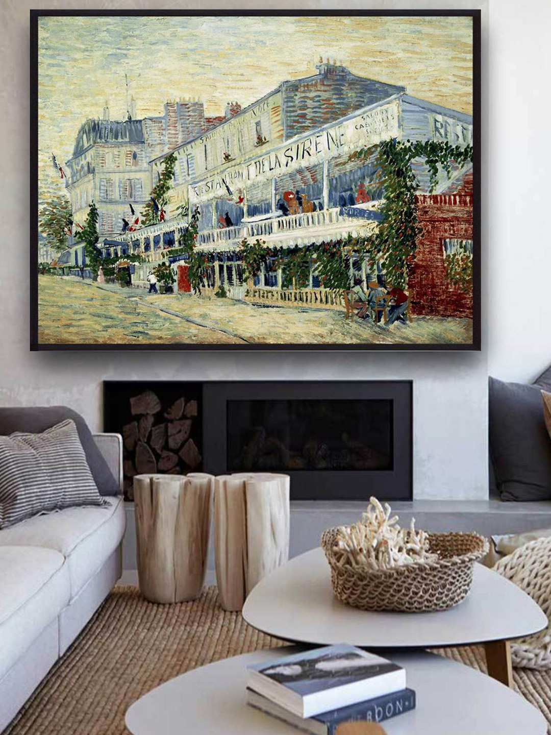 The Art House Beige & Black Abstract Framed Wall Art Painting