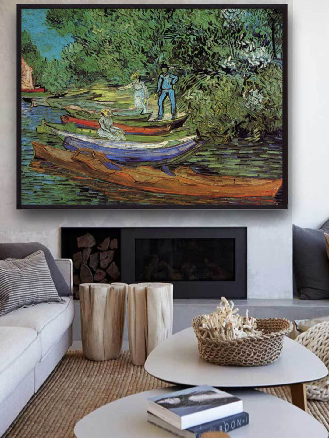 The Art House Bank Of Oise At Auvers By Van Gogh Printed Framed Wall Painting